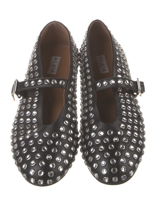 Alaïa Leather Printed Mary Jane Flats