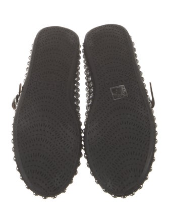 Alaïa Leather Printed Mary Jane Flats