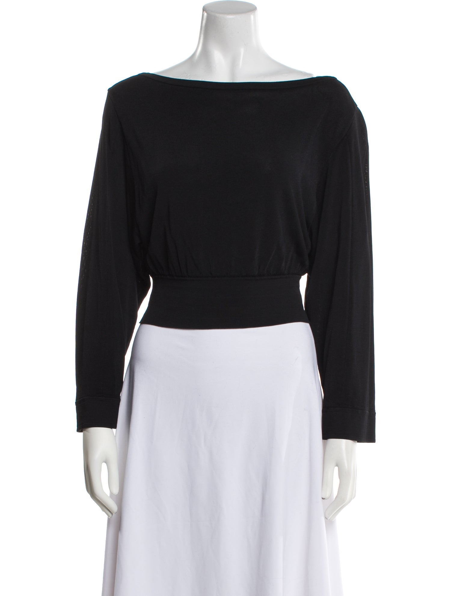 Alaïa Late 2000's - Early 2010's Bateau Neckline Crop Top