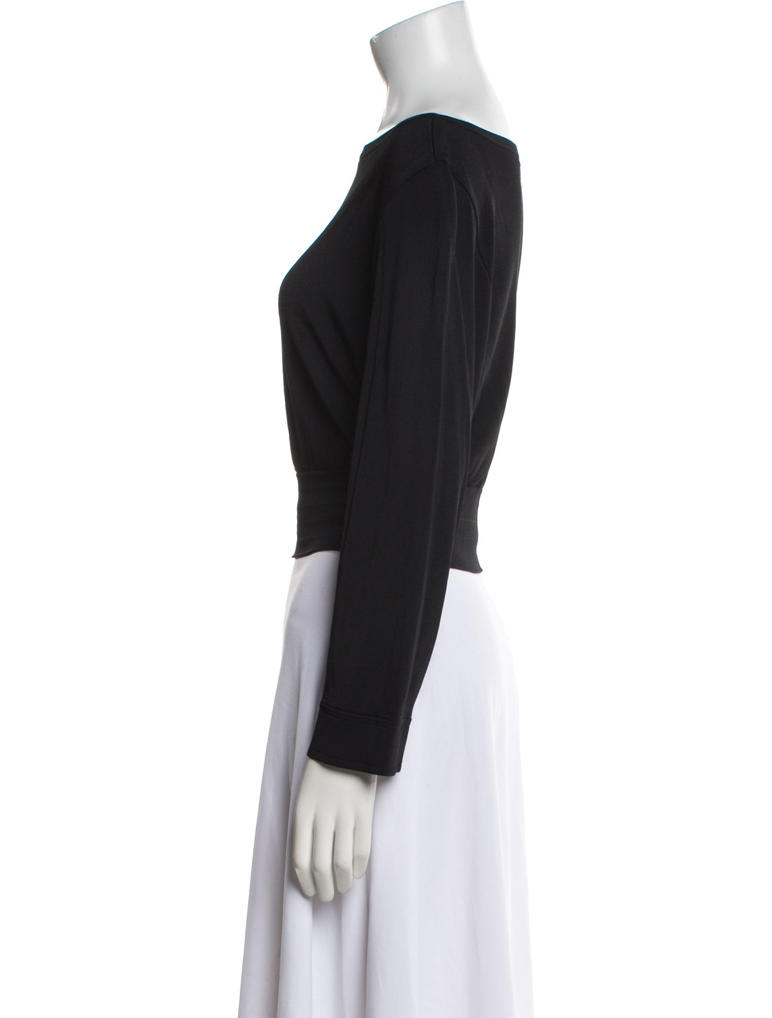 Alaïa Late 2000's - Early 2010's Bateau Neckline Crop Top