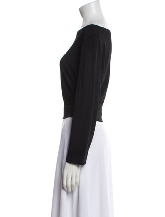 Alaïa Late 2000's - Early 2010's Bateau Neckline Crop Top