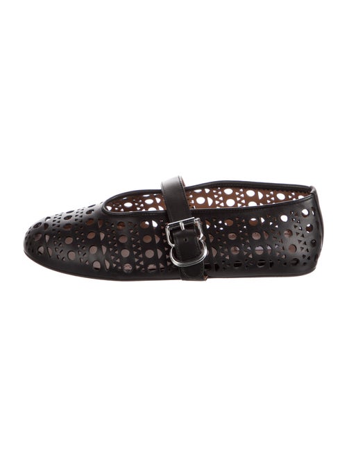 Alaïa Leather Lasercut Accents Mary Jane Flats