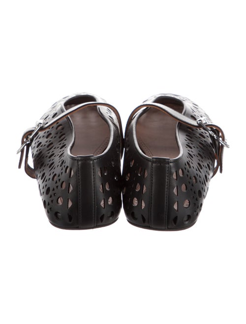 Alaïa Leather Lasercut Accents Mary Jane Flats