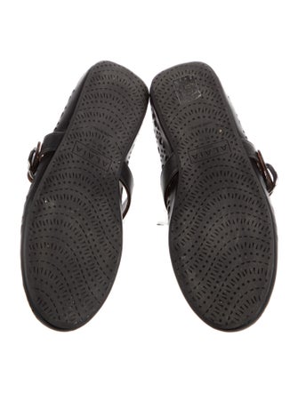 Alaïa Leather Lasercut Accents Mary Jane Flats
