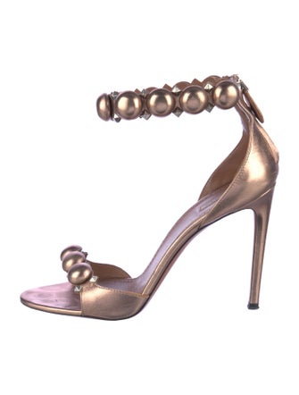 Alaïa Leather Studded Accents Sandals