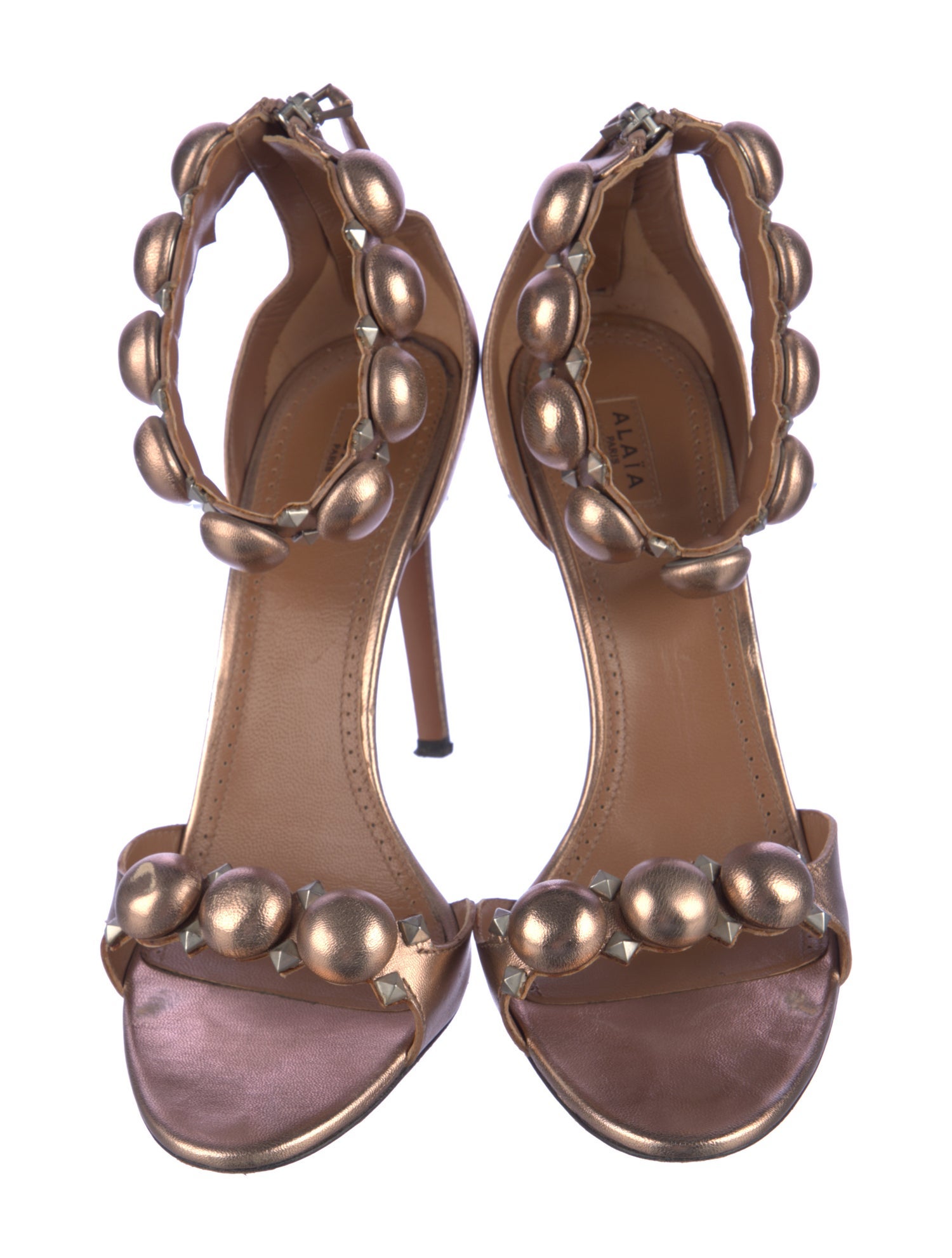 Alaïa Leather Studded Accents Sandals