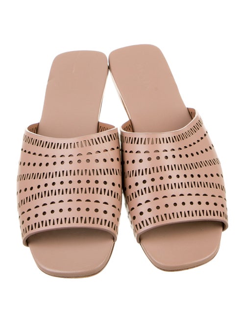 Alaïa Leather Lasercut Accents Slides