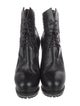 Alaïa Leather Beaded Accents Lace-Up Boots