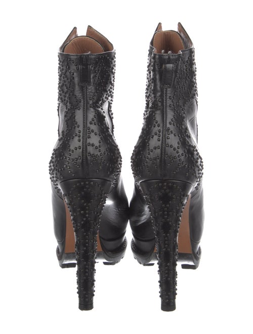 Alaïa Leather Beaded Accents Lace-Up Boots