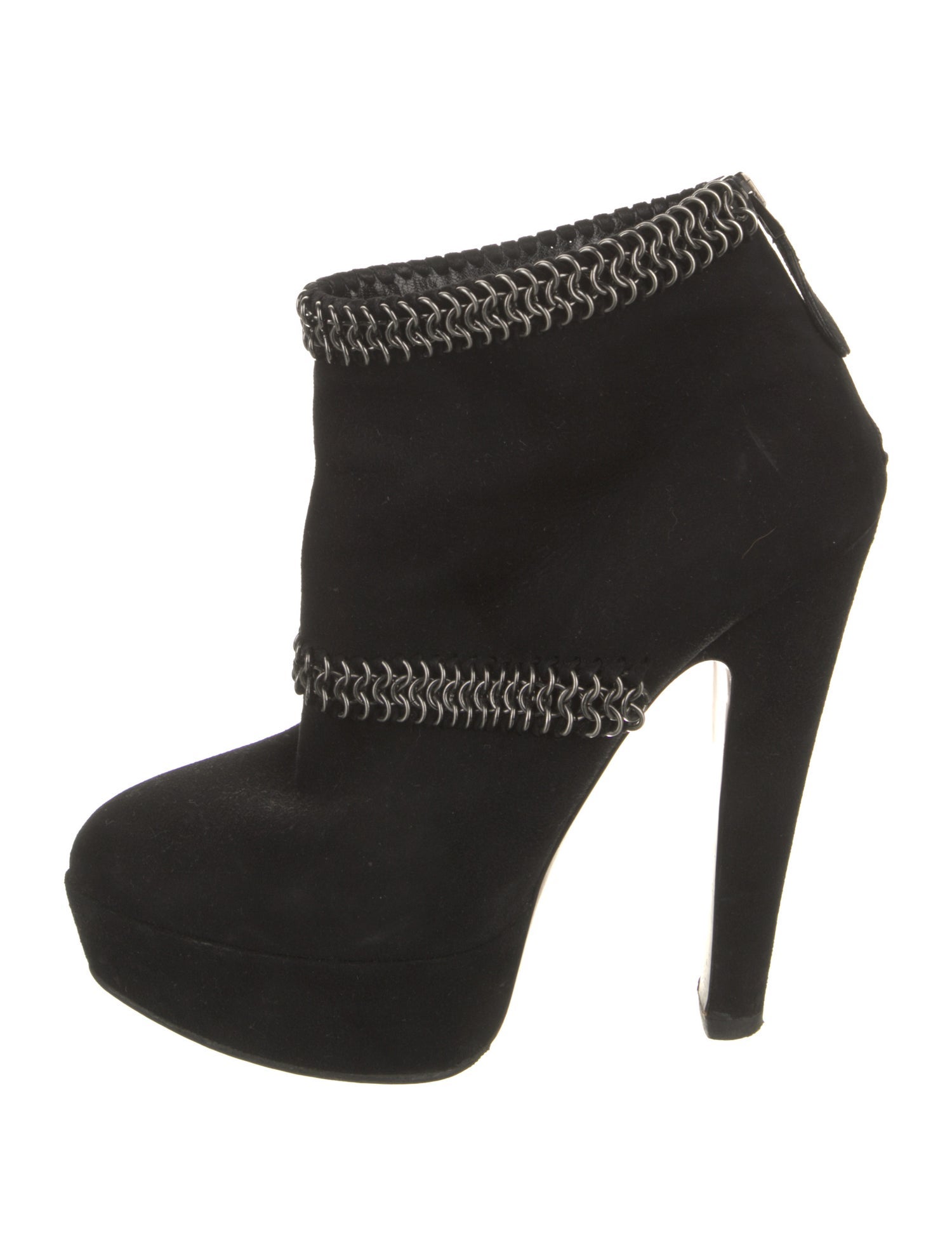 Alaïa Suede Chain-Link Accents Boots