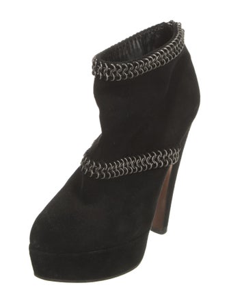 Alaïa Suede Chain-Link Accents Boots