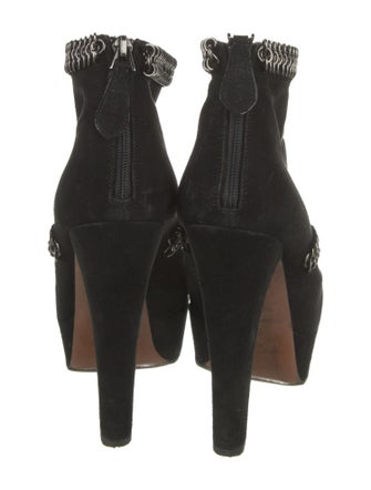 Alaïa Suede Chain-Link Accents Boots