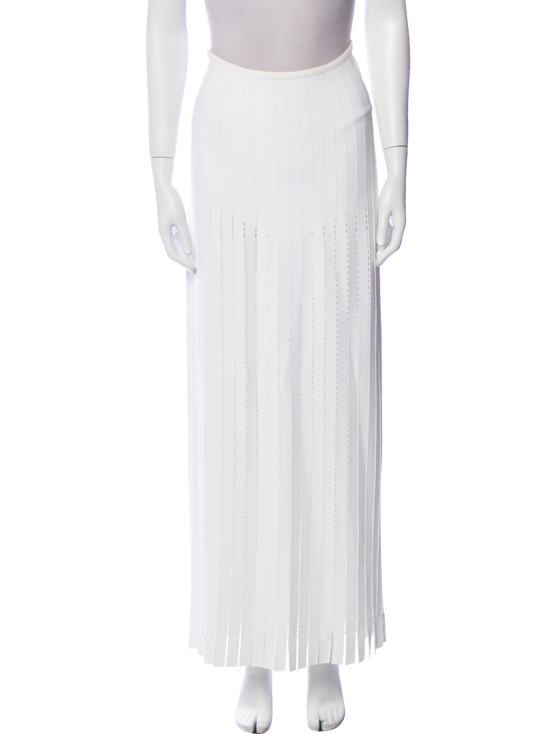 Alaïa Pleated Accents Long Skirt
