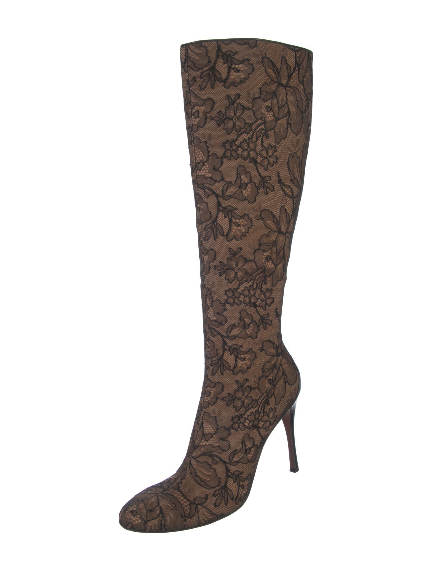 Alaïa Lace Floral Print Boots