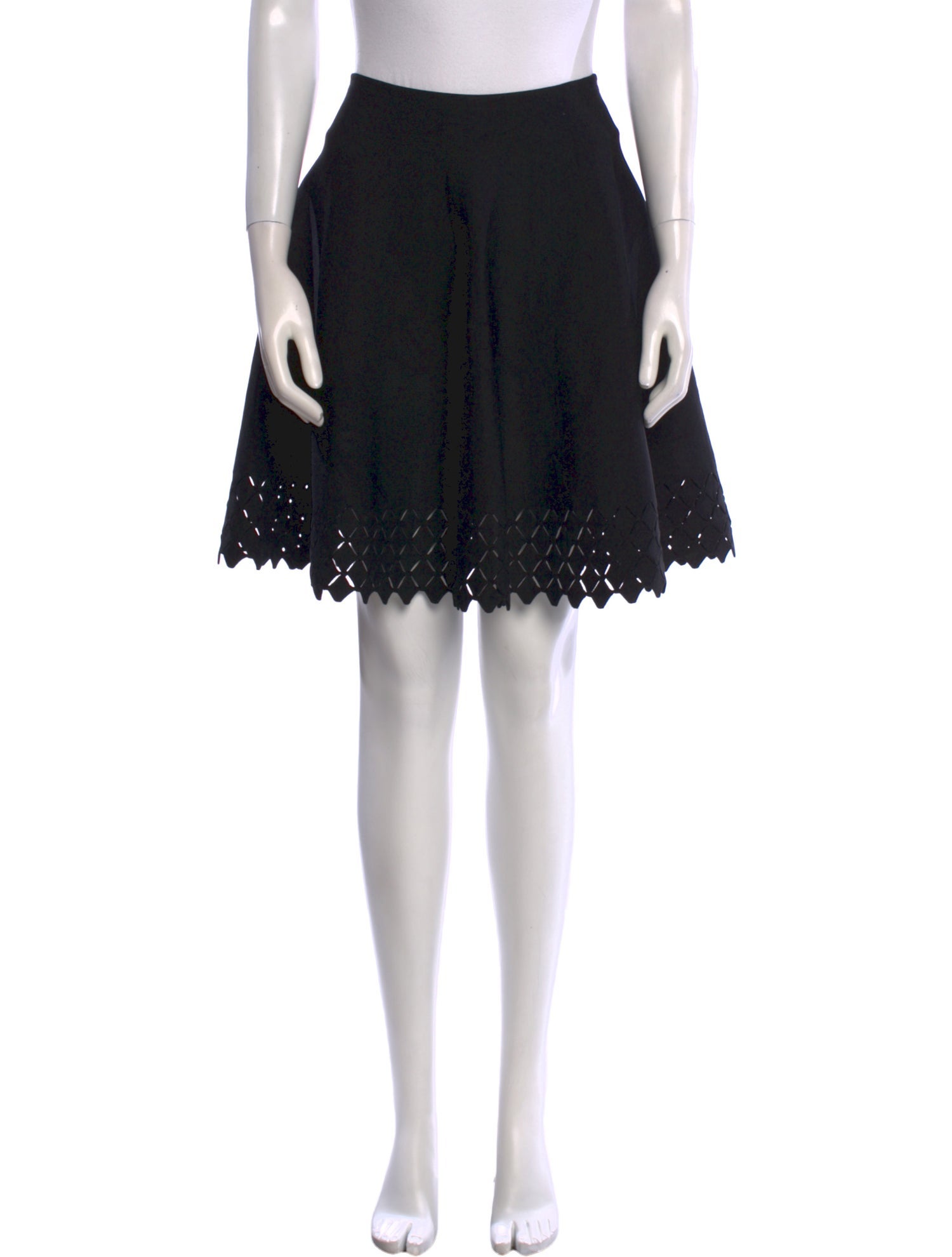 Alaïa Lasercut Accents Knee-Length Skirt
