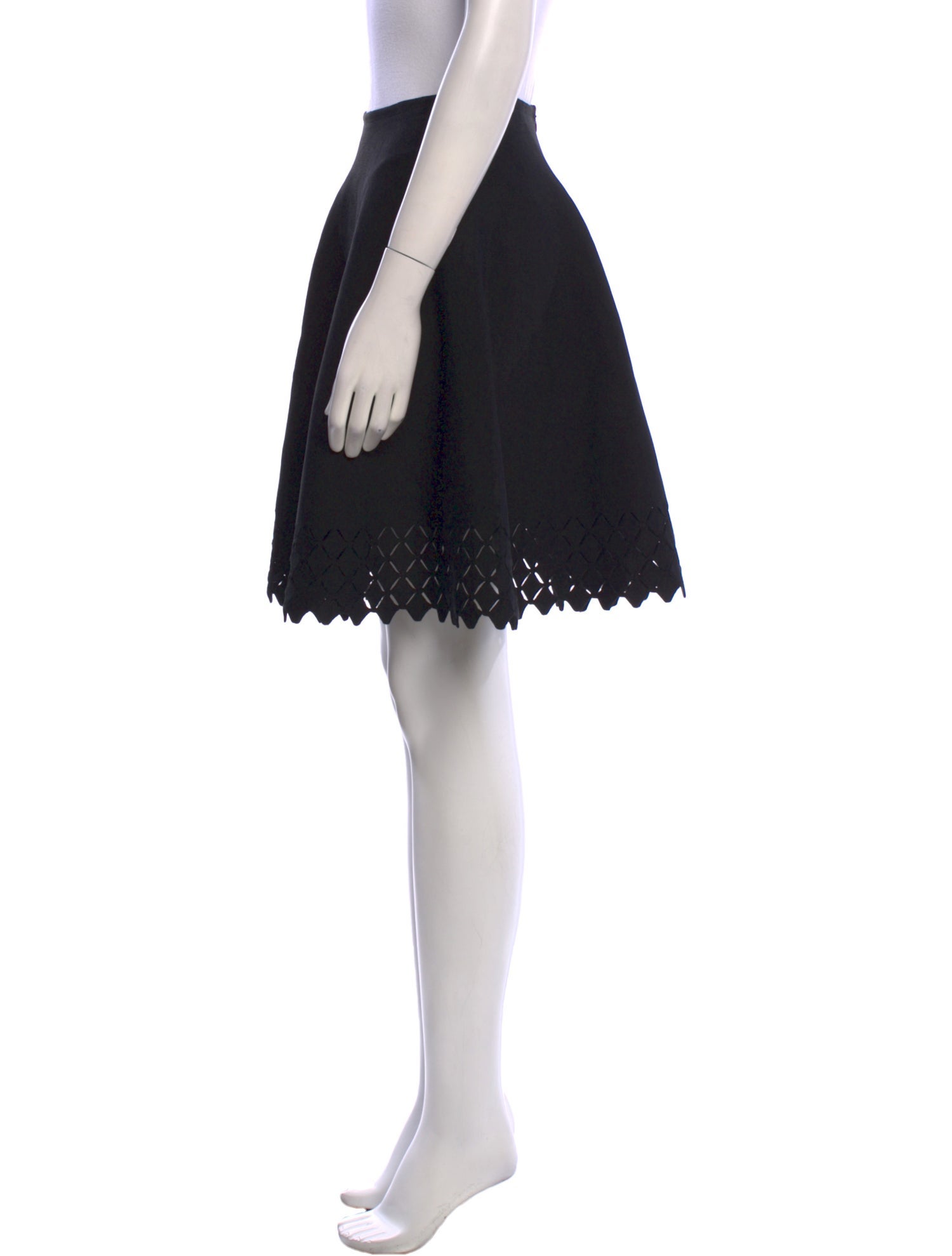 Alaïa Lasercut Accents Knee-Length Skirt