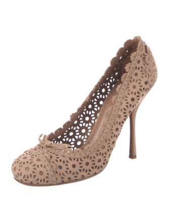 Alaïa Suede Lasercut Accents Pumps