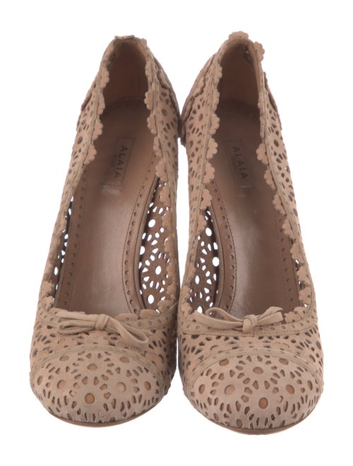 Alaïa Suede Lasercut Accents Pumps