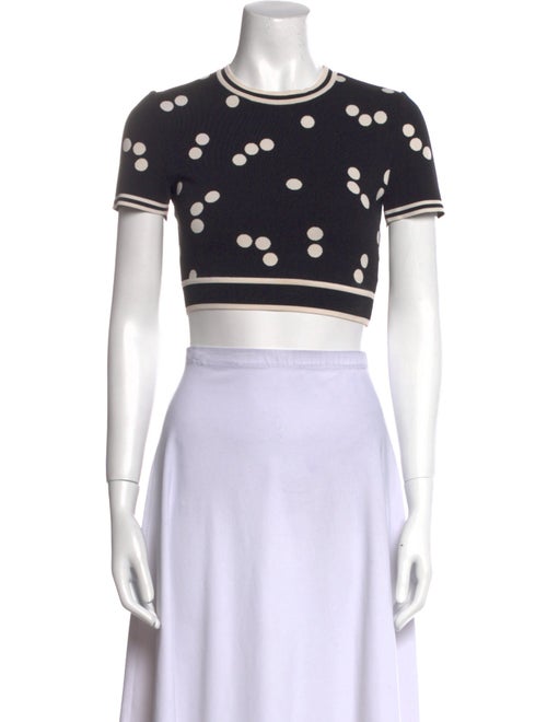 Alaïa Printed Crew Neck Crop Top