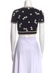 Alaïa Printed Crew Neck Crop Top