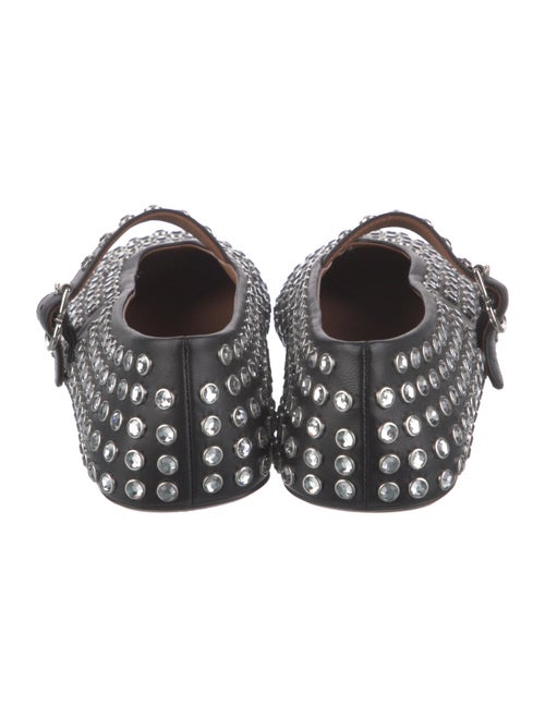 Alaïa Leather Crystal Embellishments Mary Jane Flats