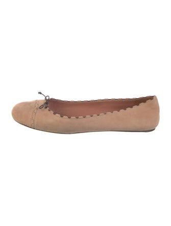 Alaïa Suede Bow Accents Ballet Flats