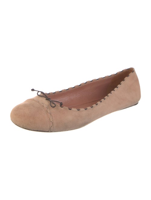 Alaïa Suede Bow Accents Ballet Flats