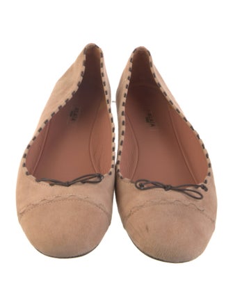 Alaïa Suede Bow Accents Ballet Flats