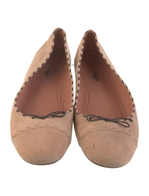 Alaïa Suede Bow Accents Ballet Flats