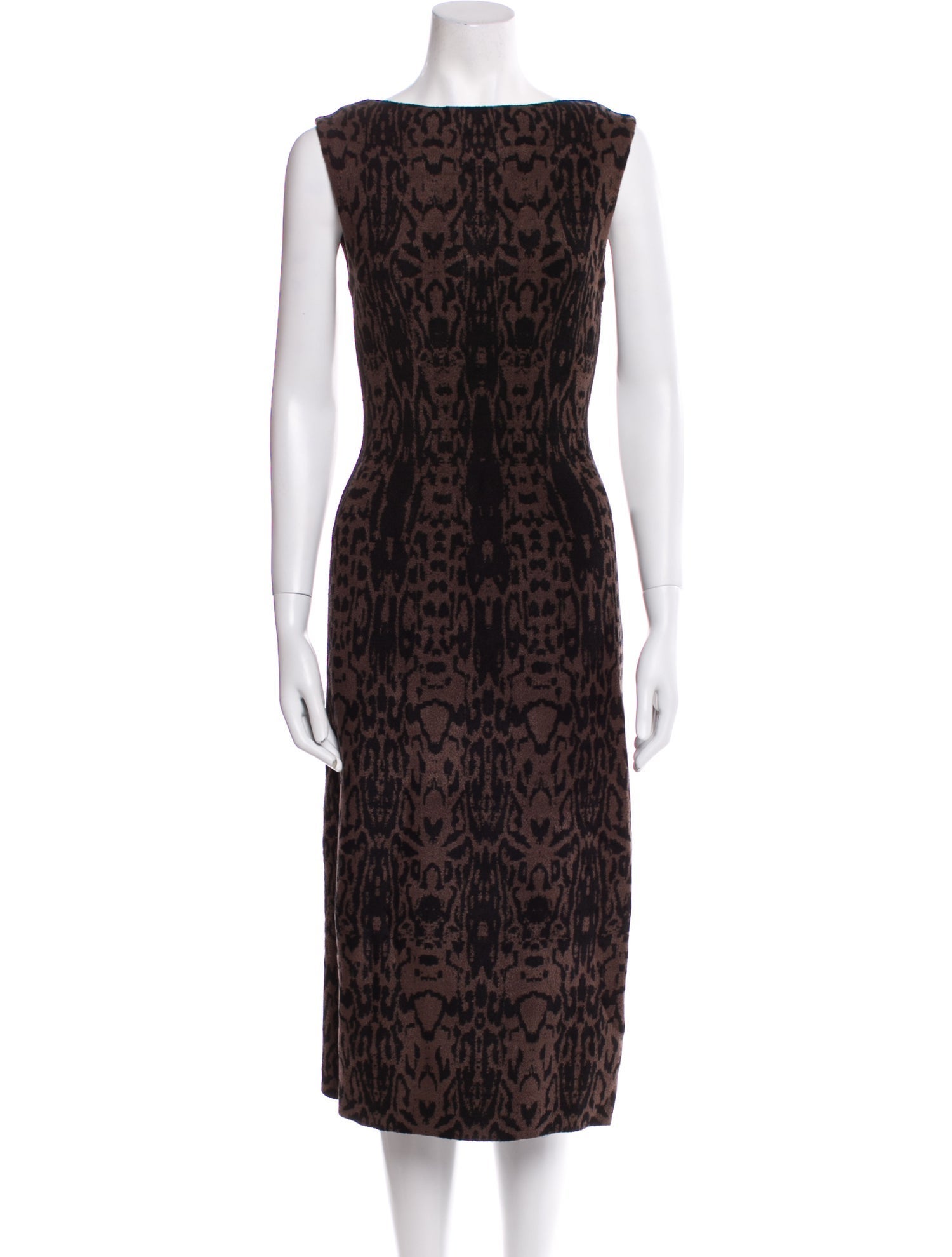 Alaïa Animal Print Midi Length Dress