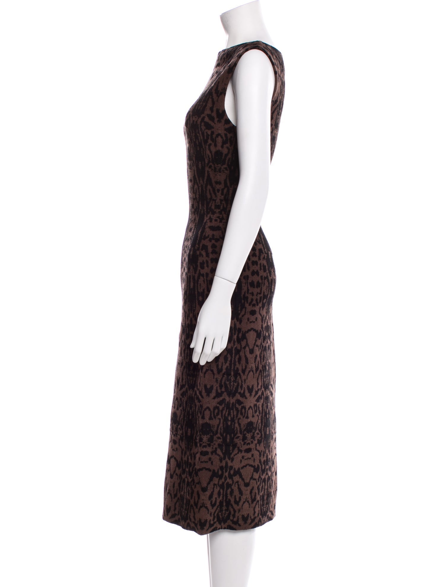 Alaïa Animal Print Midi Length Dress