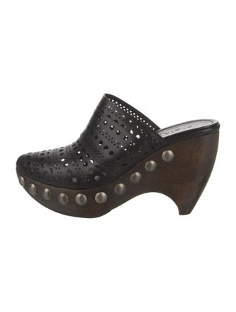 Alaïa Leather Studded Accents Mules