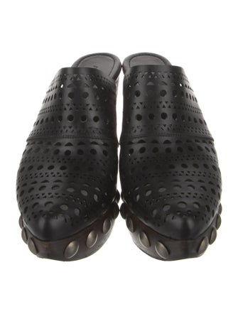 Alaïa Leather Studded Accents Mules