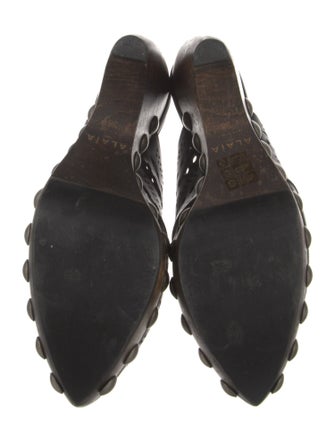 Alaïa Leather Studded Accents Mules