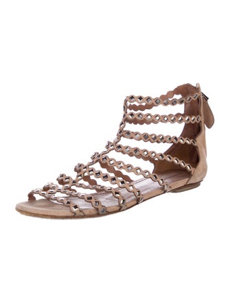Alaïa Suede Studded Accents Gladiator Sandals