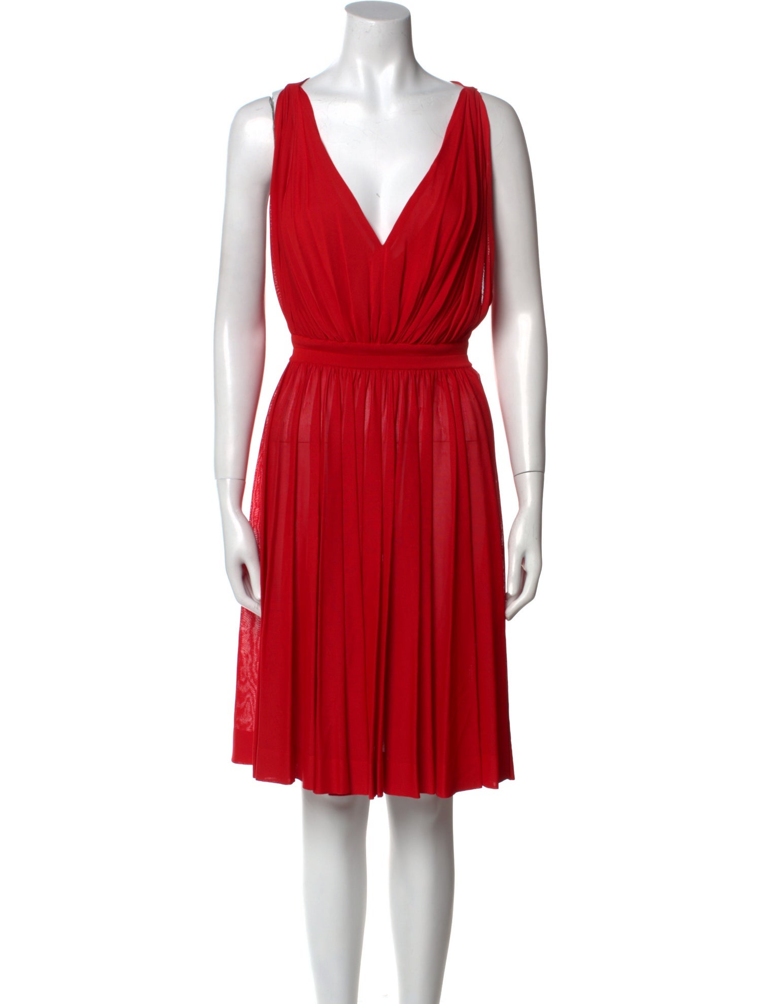 Alaïa V-Neck Knee-Length Dress