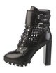 Alaïa Leather Lasercut Accents Combat Boots