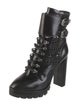 Alaïa Leather Lasercut Accents Combat Boots