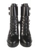 Alaïa Leather Lasercut Accents Combat Boots