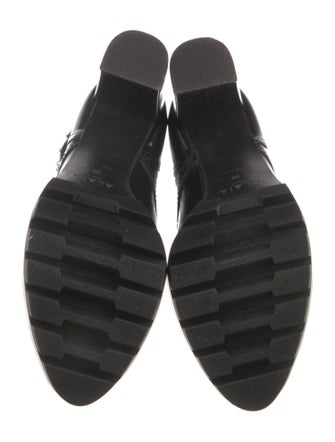 Alaïa Leather Lasercut Accents Combat Boots