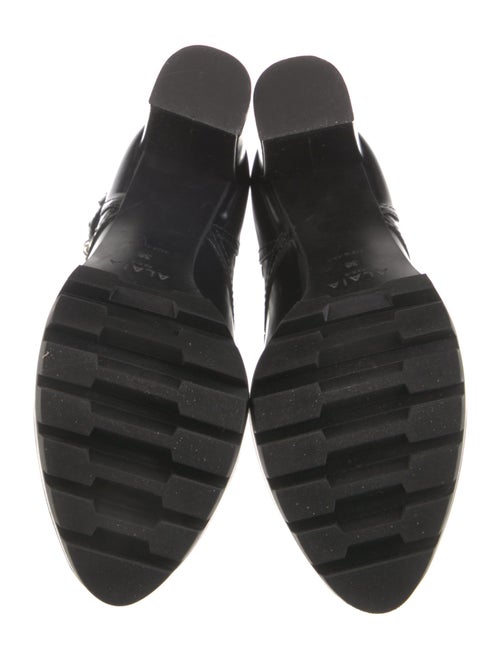 Alaïa Leather Lasercut Accents Combat Boots