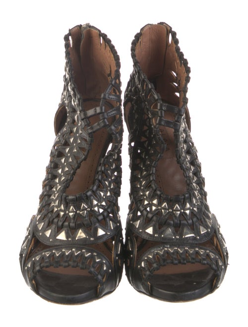 Alaïa Leather Cutout Accent Pumps