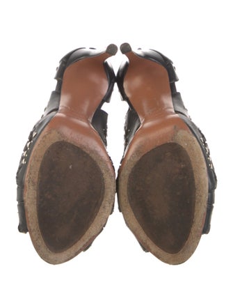 Alaïa Leather Cutout Accent Pumps