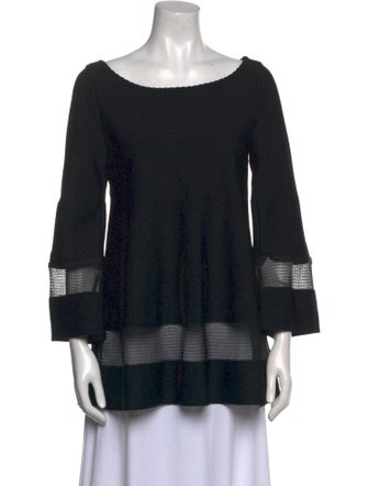 Alaïa Bateau Neckline Three-Quarter Sleeve Tunic