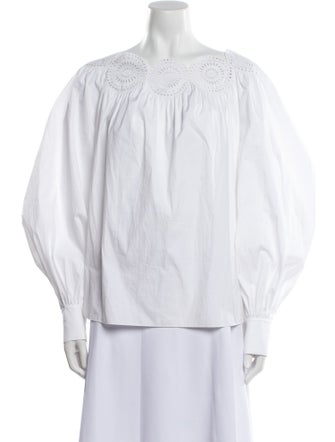 Alaïa Off-The-Shoulder Long Sleeve Blouse