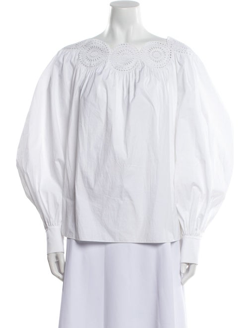 Alaïa Off-The-Shoulder Long Sleeve Blouse