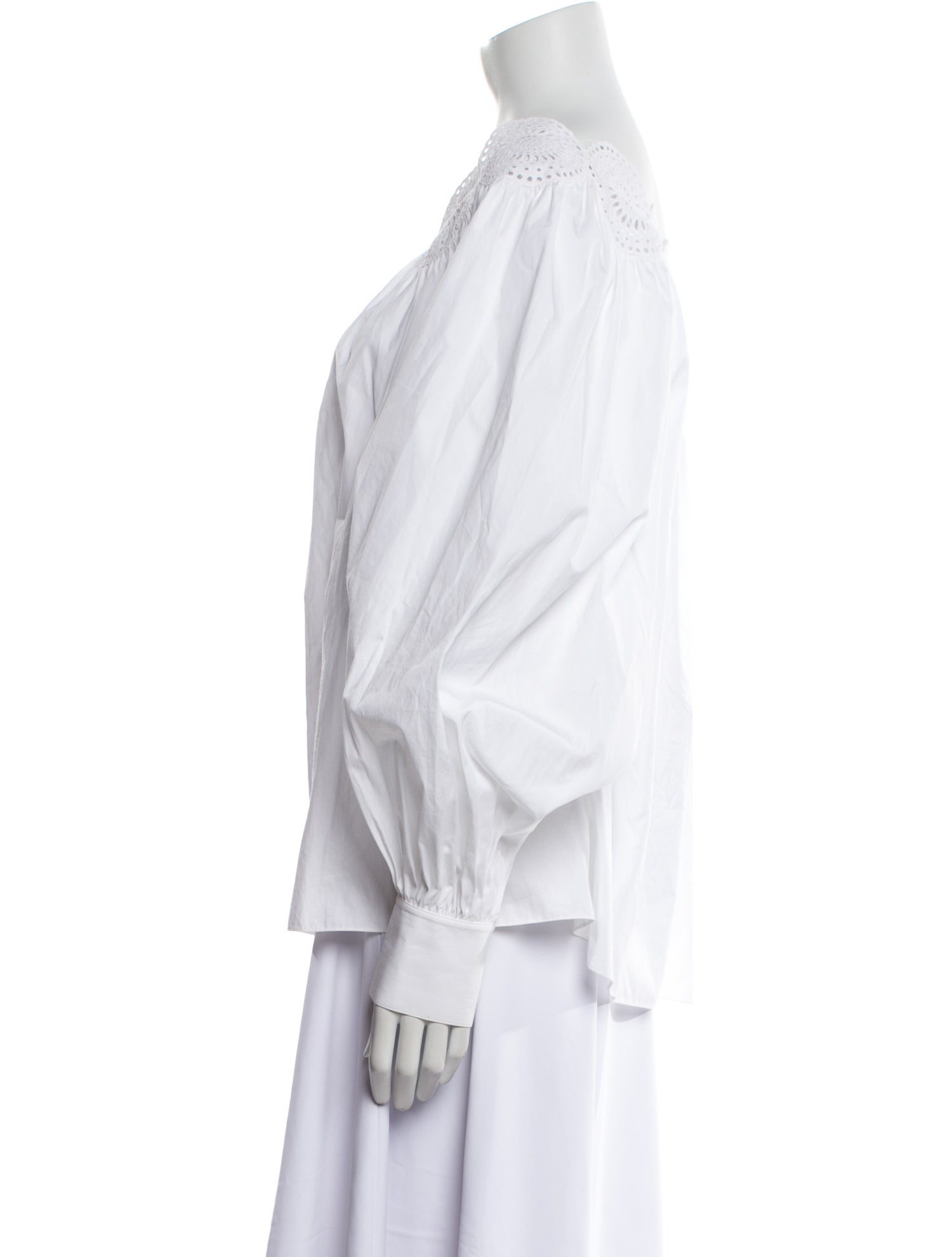 Alaïa Off-The-Shoulder Long Sleeve Blouse