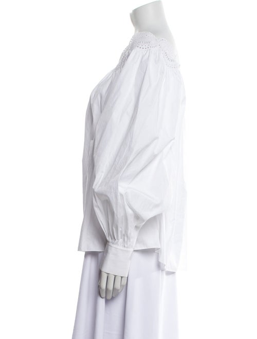 Alaïa Off-The-Shoulder Long Sleeve Blouse