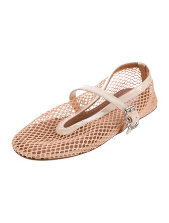 Alaïa Mesh Animal Print Slingback Flats