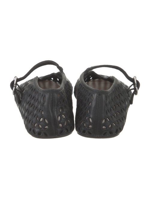 Alaïa Leather Eyelet Trim Mary Jane Flats